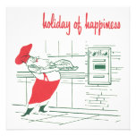 Vintage Santa Claus Chef, Christmas Party Custom Announcements