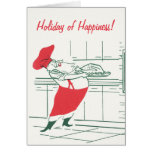 Vintage Santa Claus Chef, Holiday of Happiness Card