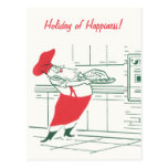 Vintage Santa Claus Chef, Holiday of Happiness Post Cards