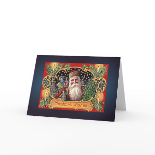 Vintage Santa Claus Christmas Wishes Greeting Card
