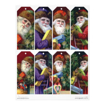 Vintage Santa Claus DIY Christmas Gift Tags Custom Letterhead