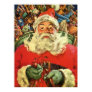 Vintage Santa Claus Flying His Sleigh with Toys Print