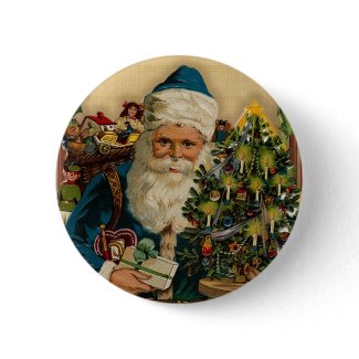 Vintage Santa Claus- Happy Holidays: Buttons button