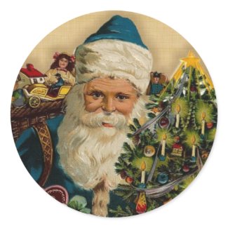 Vintage Santa Claus- Happy Holidays: Stickers sticker