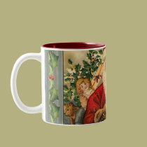 Vintage Santa Claus In Car: Coffee Mug mugs