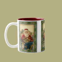 Vintage Santa Claus In Car: Coffee Mug mugs