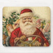 Vintage Santa Claus In Car: Mousepad