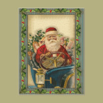 Vintage Santa Claus In Car: Postcards postcards