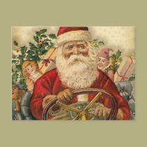 Vintage Santa Claus In Car: Postcards postcards