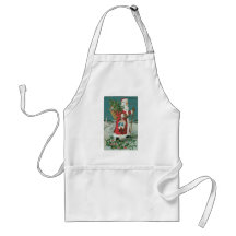 Vintage Santa Claus in the Snow Apron
