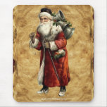 Vintage Santa Claus & Old Paper Xmas Mousepad 2