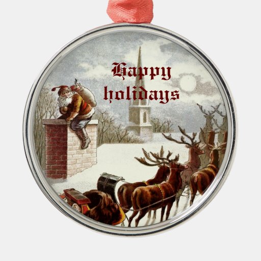 vintage santa claus reindeer sleigh ornaments zazzle vintage santa claus reindeer sleigh ornaments zazzle