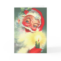 Vintage Santa Claus With Candle cards