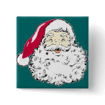 Vintage Santa Clause Christmas Decal Pinback Buttons