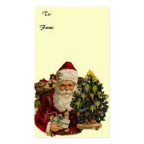 Vintage Santa Clause Present Gift Tag business cards