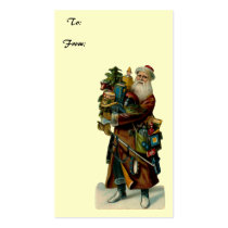 Vintage Santa Clause Present Gift Tag business cards