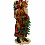 Vintage Santa Clause Sculpture Pin Acrylic Cut Outs