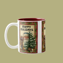 Vintage Santa: Coffee Mug mugs