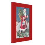 Vintage Santa Delivering Toys on Christmas Canvas Print