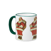 Vintage Santa, die cut mugs