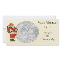 Vintage Santa; die cut Photo Card Template