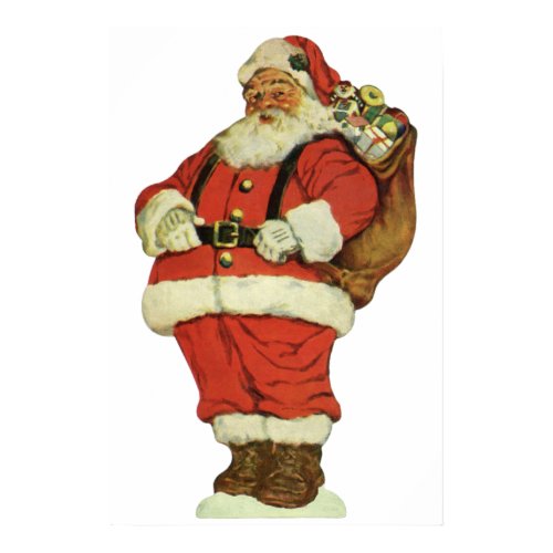 Vintage Santa; die cut print