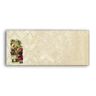 Vintage Santa Distressed Aged Damask Envelopes envelope