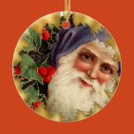 santa, claus, face, tree, personalized, vintage,