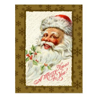 Vintage Santa Greetings Post Card