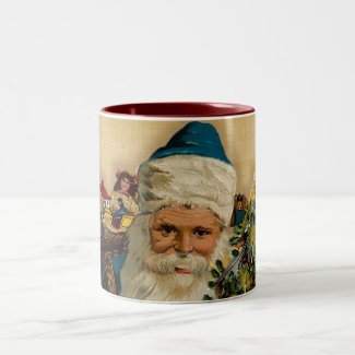 Vintage Santa- Happy Holidays: Coffee Mug mug
