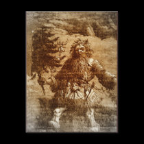 Vintage Santa in Sepia postcards