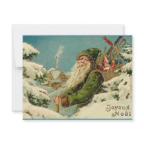 Vintage Santa - Joyeux Noel invitations by MyOtherPlanet Vintage Santa - Joyeux Noel invitations