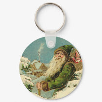 Vintage Santa - Joyeux Noel keychains by MyOtherPlanet Vintage Santa - Joyeux Noel keychains