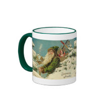 Vintage Santa - Joyeux Noel mugs by MyOtherPlanet Vintage Santa - Joyeux Noel mugs