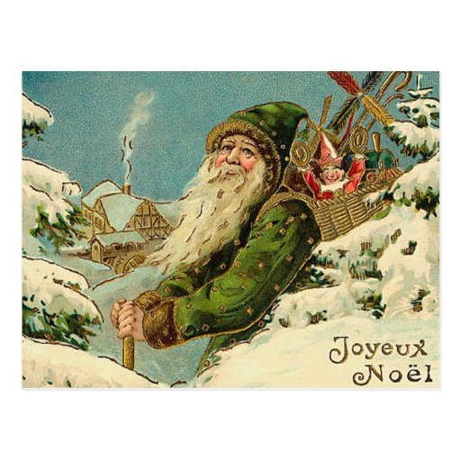 Vintage Santa - Joyeux Noel Postcard | Zazzle