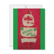 Vintage Santa Mail Bag invitations by Incatneato Vintage Santa Mail Bag invitations