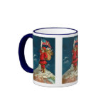 Vintage Santa on top of the WORLD ! Mugs