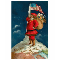 Vintage Santa on top of the WORLD ! t-shirts by MyOtherPlanet Vintage Santa on top of the WORLD ! t-shirts
