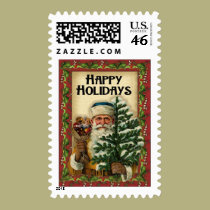 Vintage Santa: Postage Stamps stamps