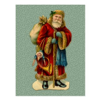 Vintage Santa Print Postcard