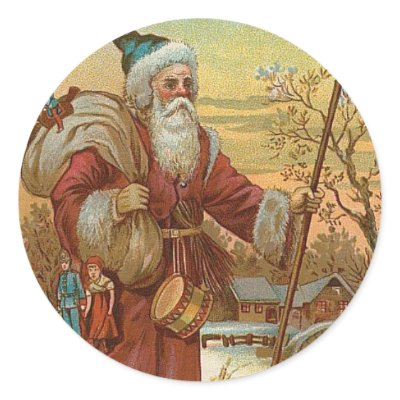 Vintage Santa stickers