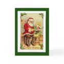 Vintage Santa Toymaker Card