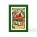 Vintage Santa Toymaker Card