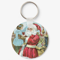 Vintage Santa with Child keychains by RetroCommunications Vintage Santa with Child keychains