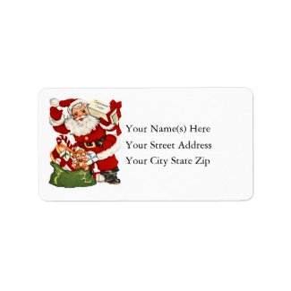 Vintage Santa With Christmas Cheer Address Label Custom Address Labels