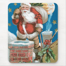 Vintage Santa with Moon mousepads by RetroCommunications Vintage Santa with Moon mousepads