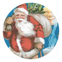 Vintage Santa with Moon stickers