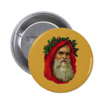Vintage Santa With Wreath Buttons