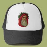 Vintage Santa With Wreath Mesh Hats