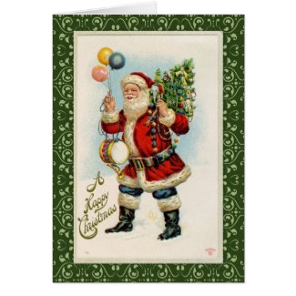 Vintage Santa wtih Balloons Greeting Cards